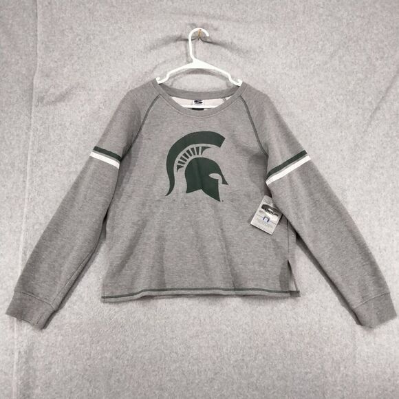 NWT Stadium Athletics Sweatshirt Womens Large Michigan State Spartans Boxy Crop - Picture 1 of 11